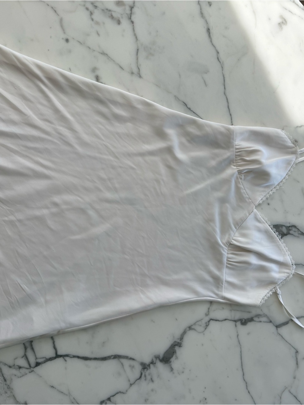 (Aritzia) Sunday Best Cream Lace-Trim Mini Slip Dress
